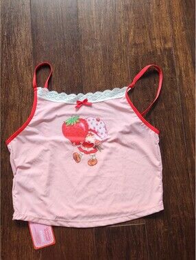 Strawberry Shortcake pink graphic print camisole size large coquette girlhood
